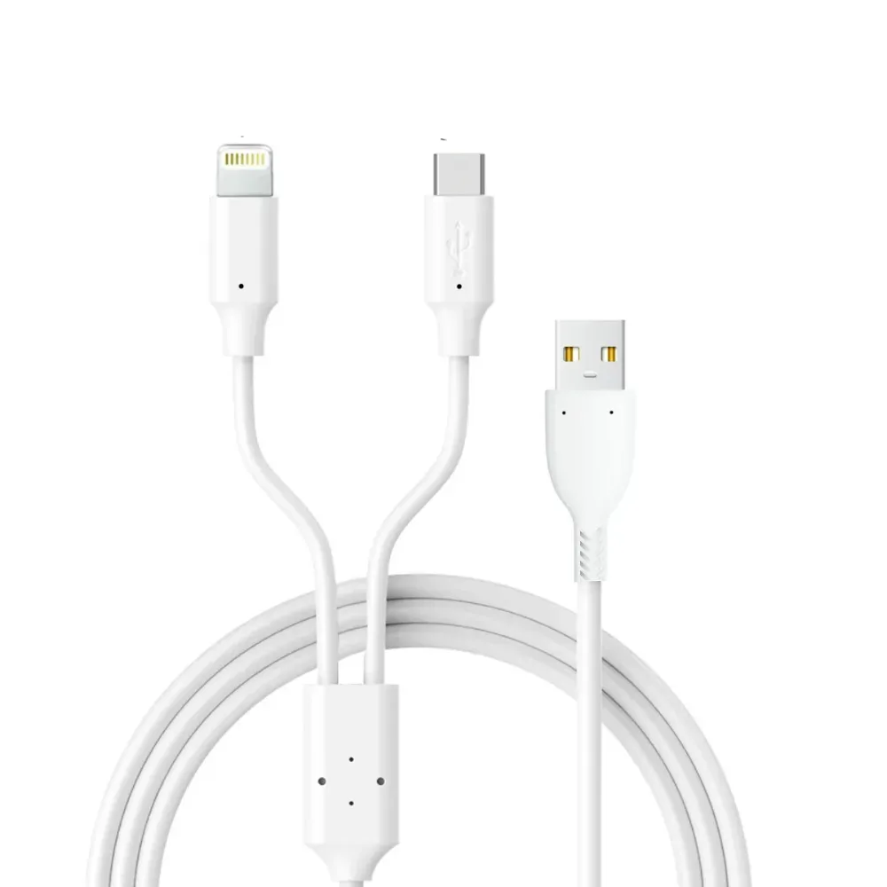 La'Forte 2-in-1 PVC Soft Charging Cable 1.3 m (White)
