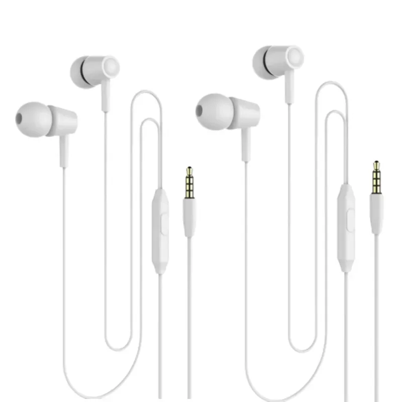 La'Forte Premium Wired Stereo Earphones with Mic, In-Ear, White (Pack of 2)