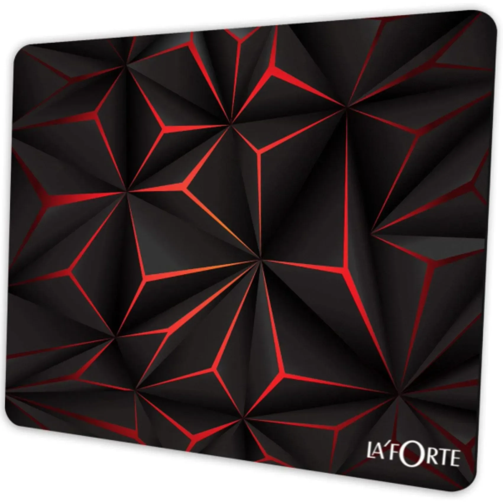 LA'FORTE Non-Slip Rubber Mousepad (Pack of 2), Red and Black Abstract, 3 mm Thick