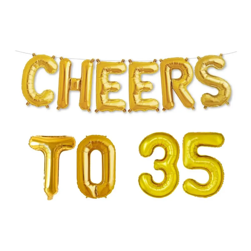 Balloonistics Cheers to Thirty Five Foil Balloon Combo