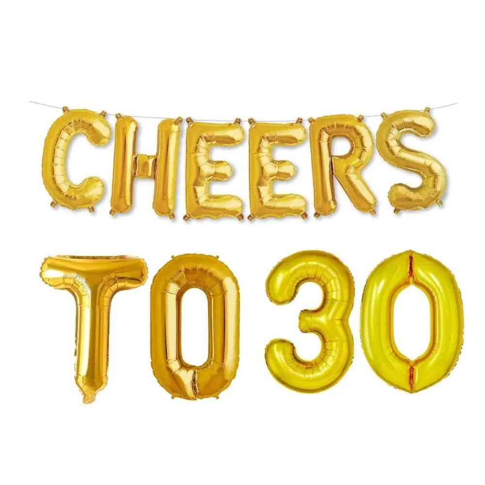 Balloonistics Cheers to Thirty Foil Balloon Combo